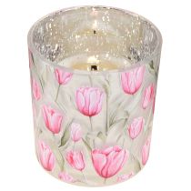 gjenstander Dekorativ glasslykt med tulipandesign for vårlig interiør, 8 cm, 4 stk.