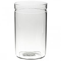 Blomstervase, glass sylinder, glassvase rund Ø10cm H16,5cm