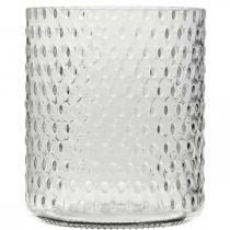gjenstander Glasslykt, blomstervase, rund glassvase Ø11,5cm H13,5cm