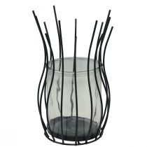 gjenstander Lyktglass metall dekorativ svart beger Ø17cm H27cm