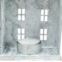 gjenstander Vindusdekorasjon jul, lanterne, dioramahusserie, metalldekorasjon sølv shabby chic L20cm H20cm