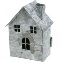 gjenstander Lanternehusmetall, shabby chic, juledekorasjon, hvitvasket, antikk utseende H14,5cm