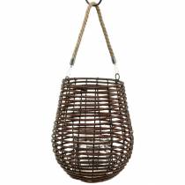 gjenstander Dekorativ lanterne, lysdekorasjon med håndtak, lanterne i kurv Ø23cm H27cm