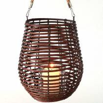 gjenstander Dekorativ lanterne, lysdekorasjon med håndtak, lanterne i kurv Ø23cm H27cm