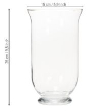 gjenstander Glasslysestake/vase for stemningsfull interiørdesign med klassisk eleganse, 25 cm