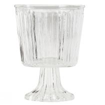 gjenstander Lyktglasskopp riflet glassdekor Ø11,5cm H15cm