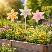 gjenstander Vindmøllehagepike, attraktiv dekorasjon for terrasse, hage og balkong, 47 cm, 3 deler