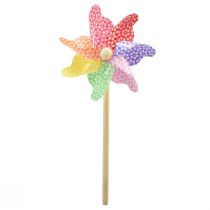 gjenstander Pinwheel dekorasjon vindmølle liten på pinnen farget Ø14cm 30cm