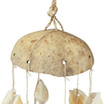 gjenstander Vindklokke maritim dekorasjon med naturlig kokosnøtt Ø12,5cm 48cm