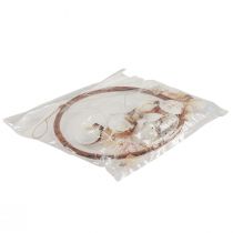 gjenstander Vindklokke med skjell dekorativ ring naturlig tre Ø20cm H66cm