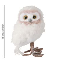 gjenstander Vinterdekorasjon dekorative uglefigurer for stående hvite 15 cm 2 stk