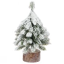 gjenstander Vinterpynt juletre i grønn hvit Ø7cm H14cm 4stk