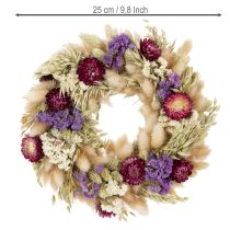 gjenstander Krans av tørkede blomster, festlig borddekorasjon for spesielle anledninger og årstider, 25 cm