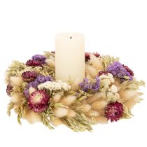 gjenstander Krans av tørkede blomster, festlig borddekorasjon for spesielle anledninger og årstider, 25 cm