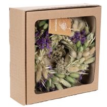 gjenstander Krans av tørkede blomster for vår og sommer, til bord og inngangsdør, til spesielle anledninger med fargede detaljer, 26 cm