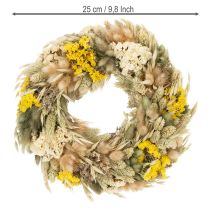 gjenstander Krans av tørkede blomster, naturlig dekorasjon til bord, stue og gang, 25 cm