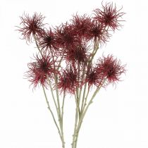 Xanthium kunstig blomst høstdekorasjon rød 6 blomster 80cm 3stk