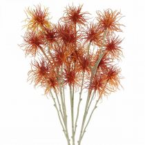gjenstander Xanthium kunstig blomst høstdekorasjon appelsin 6 blomster 80cm 3stk
