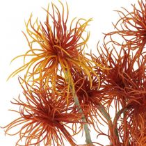 Xanthium kunstig blomst høstdekorasjon oransje 6 blomster 80cm 3stk