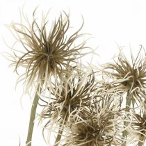 gjenstander Xanthium kunstig blomst høstdekorasjon 6 blomster krem, brun 80cm 3stk