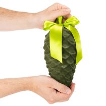 gjenstander Kunstige kongleanheng med gavebånd og sløyfe, 23 cm, 3 stk.