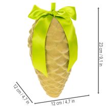 gjenstander Kunstige kongleanheng med gavebånd og sløyfe, 23 cm, 3 stk.