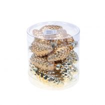 gjenstander Kjegler blanding av glass gull 5cm 14 stk