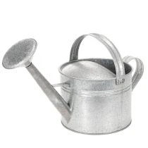 gjenstander Vintage vannkanne i sink, 27 cm - blomsterpotte til hage og terrasse, metallblomsterpotte