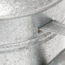 gjenstander Vintage vannkanne i sink, 27 cm - blomsterpotte til hage og terrasse, metallblomsterpotte