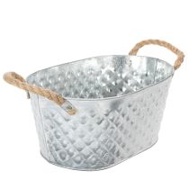 gjenstander Oval sinkskål med tauhåndtak, 27 cm x 17,5 cm, H12 cm