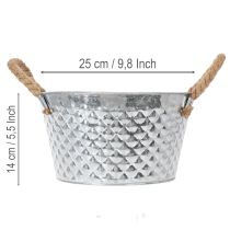 gjenstander Rund sinkskål med tauhåndtak Ø25cm H14cm