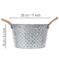 gjenstander Rund sinkskål med tauhåndtak Ø28cm H16cm