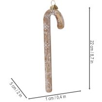 gjenstander Glasspynt i sukkerrør, nostalgisk juletrepynt, 22 cm