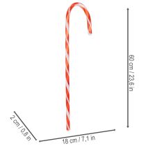 gjenstander Kunstig sukkerstang juledekorasjon 60 cm 3 stk