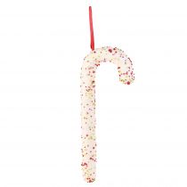 gjenstander Sukkerstanghengere hvite fargerike glitterdekorasjoner 30 cm 4-delers sett