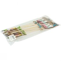 gjenstander Dvergdekor med blomsterblomstplugg tre 4×10,5cm 12stk