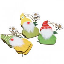 gjenstander Vårdekorasjonsnisse til oppheng av tredverg med blomst H17cm 6 stk