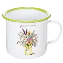 gjenstander Dekorativt krus/blomsterpotte, emaljert, Ø11,5 cm H10 cm