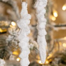 gjenstander Istappdekorasjon snødekt juletrepynt 14 cm 4 stk