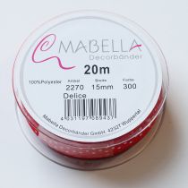 gjenstander Bånd med prikkete mønster for allsidig sesongbasert gaveinnpakning, 1,5 cm bredt, 20 m langt