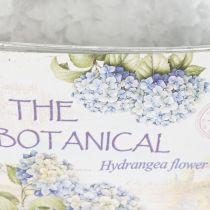gjenstander Blomsterskål med håndtak, hortensia-design, metall, 26 × 13 × 14,5 cm