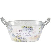 gjenstander Oval metallblomsterskål med håndtak, til hortensia, 32 × 15 × 15 cm