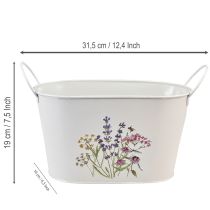gjenstander Metallblomsterskål, blomsterkasse, cachepot, 27 × 16 × 15,5 cm
