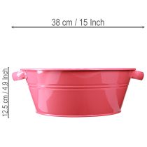 gjenstander Rosa metallblomsterskål med håndtak, rund, Ø33,5 cm