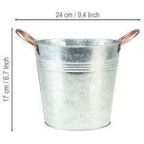gjenstander Metallblomsterpotte med håndtak, dekorativ bøtte, Ø16 cm H15 cm