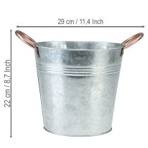 gjenstander Metallblomsterpotte med håndtak, dekorativ bøtte, Ø21 cm H19,5 cm