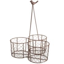 gjenstander Blomsterpotte keramisk nettingkurv metall brun Ø30cm H11,5cm