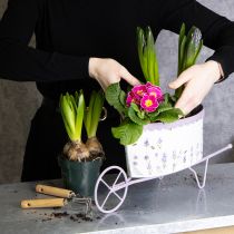 gjenstander Blomsterpotte trillebår med stilig lavendel-utseende 46 cm