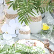 gjenstander Blomstervase hvit keramikk sjøgress bordvase H10,5 cm 2 stk