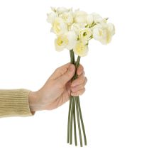 gjenstander Kunstig ranunkelbukett, langvarig blomsterdekorasjon for våren, 32 cm, 5 stk.